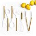 STYLED SETTINGS White Silicone and Gold Cooking Utensils for Modern Cooking and Serving, Stainless Steel Gold Serving - Image 2