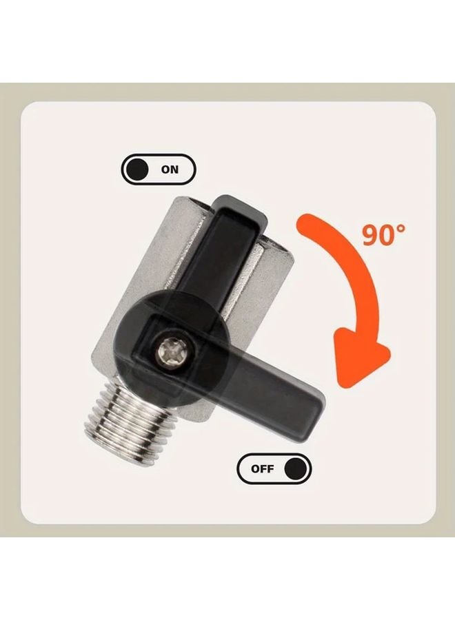 5Pcs 14 BSP Female Male Nickel Plated Brass Mini Ball Valve 12 Size - Image 4