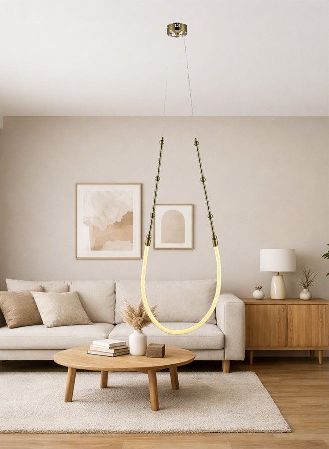 BUY4LESS -  Modern Lighting, Pendent, Light, Rope chandelier, Black, Antique Bronze Color, 95x40 cm, Sutiable for bedroom and living room, Rope material, adjustable height - Image 2