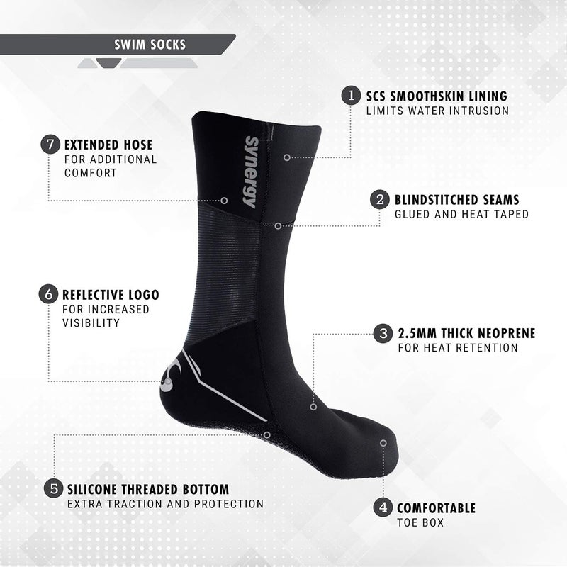 SYNERGY Swim Socks Neoprene Swim Booties - Image 1