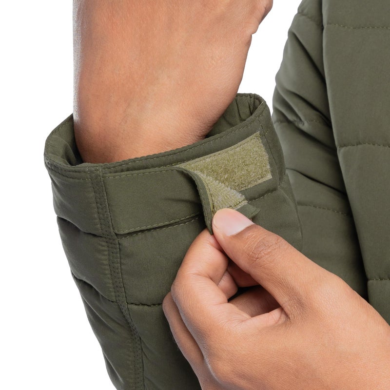 ATG by Wrangler Men's Mock Neck Quilted Jacket, Olive Green, Medium - Image 3