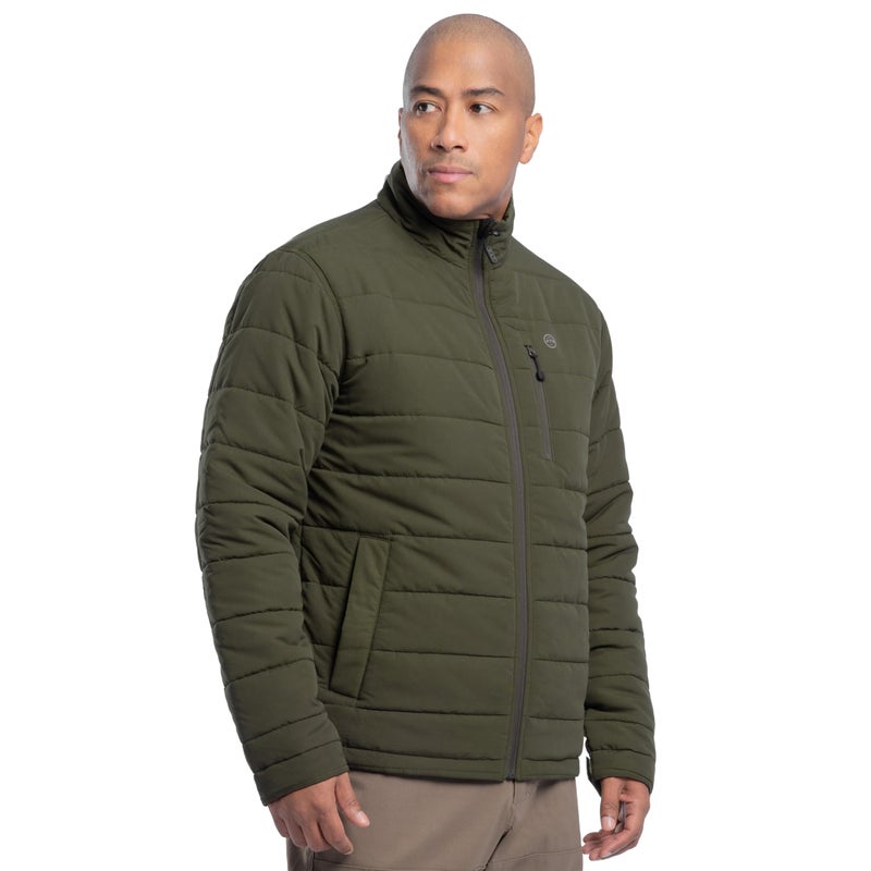 ATG by Wrangler Men's Mock Neck Quilted Jacket, Olive Green, Medium - Image 5
