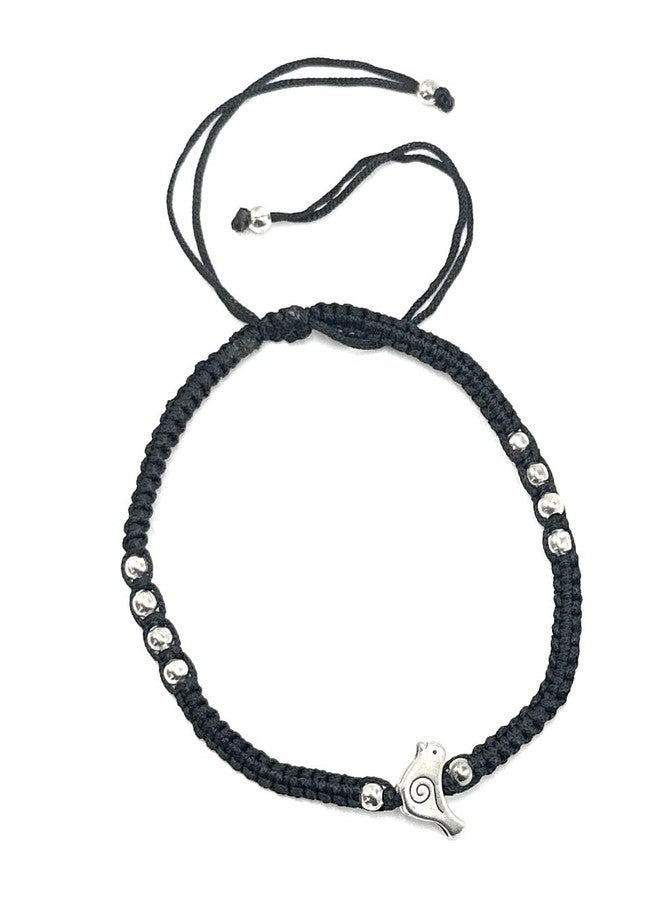 Jyokrish Handmade Adjustable Pair of 1 Black Silk Thread Sparrow Anklet For Women | girls | Nazariya |Payal | Adult |Free Size | Pack of 2 - Image 4