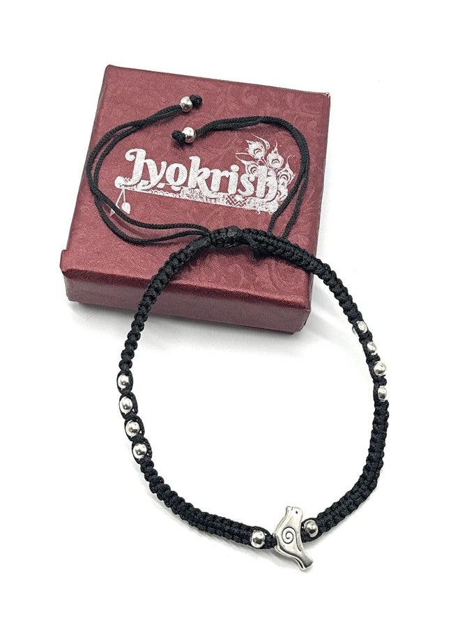 Jyokrish Handmade Adjustable Pair of 1 Black Silk Thread Sparrow Anklet For Women | girls | Nazariya |Payal | Adult |Free Size | Pack of 2 - Image 5