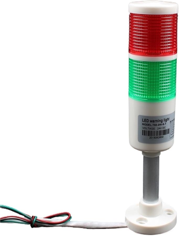 Industrial Stack Alarm Light Red Green LED Lamp DC12 24V Flash Light with Base - Image 1