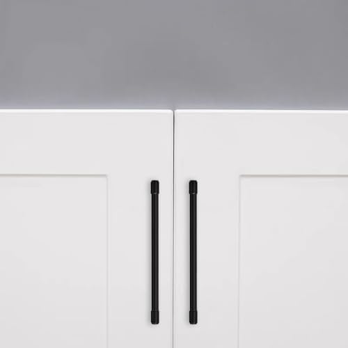 ZAUYX Solid Heavy Duty Jasper Pulls 2 Pack Matte Black Cabinet Pulls 8 Inch Hole Centers for Kitchen Cupboard Handles Modern Drawer Pulls Bathroom Cabinet Pulls - Image 3