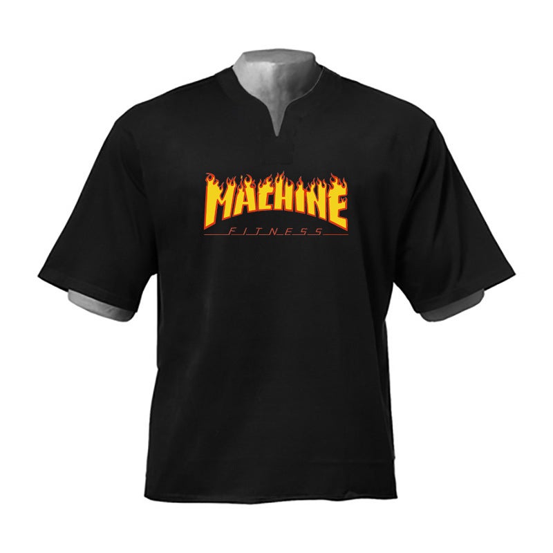Summer Fitness Sports cotton short-sleeved T-shirt men''s cross-border foreign trade fashion brand all-match loose plus size casual training clothes - Image 1