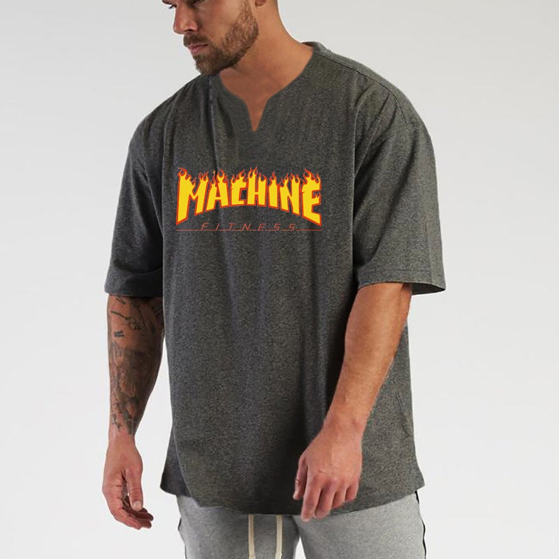 Summer Fitness Sports cotton short-sleeved T-shirt men''s cross-border foreign trade fashion brand all-match loose plus size casual training clothes - Image 5