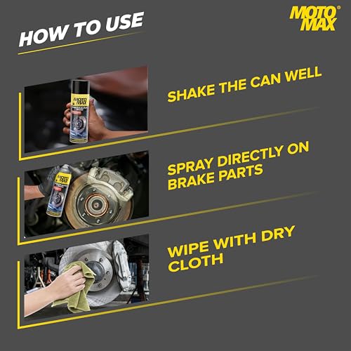 Motomax Brake & Brake Parts Cleaner, 500ml| Remove Dirt, Dust and other contaminants instantly|Prevent noise & chatter|For Disc & Drum Brakes of Two-wheeler, Cars,Machinery, Motor, Commercial vehicles - Image 5