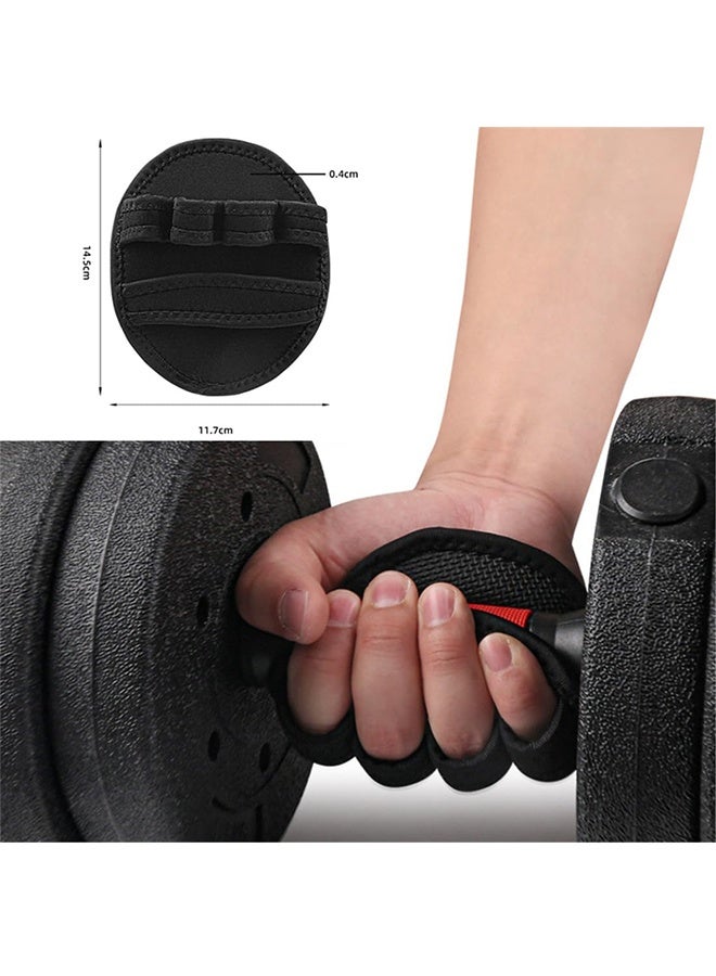 Generic Workout Gloves for Gym, Grip Power Pads Anti-Slip Fitness Gloves, Rubber Padding to Avoid Calluses, Suit for Weight Lifting & Pull-Ups, Black  - Image 5