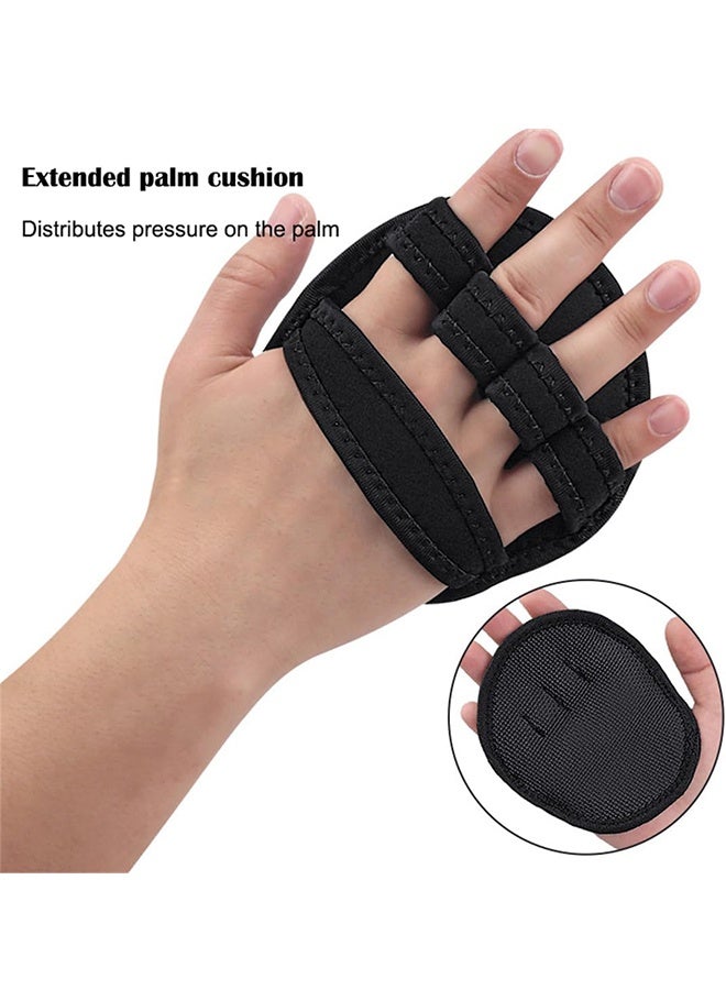 Generic Workout Gloves for Gym, Grip Power Pads Anti-Slip Fitness Gloves, Rubber Padding to Avoid Calluses, Suit for Weight Lifting & Pull-Ups, Black  - Image 3