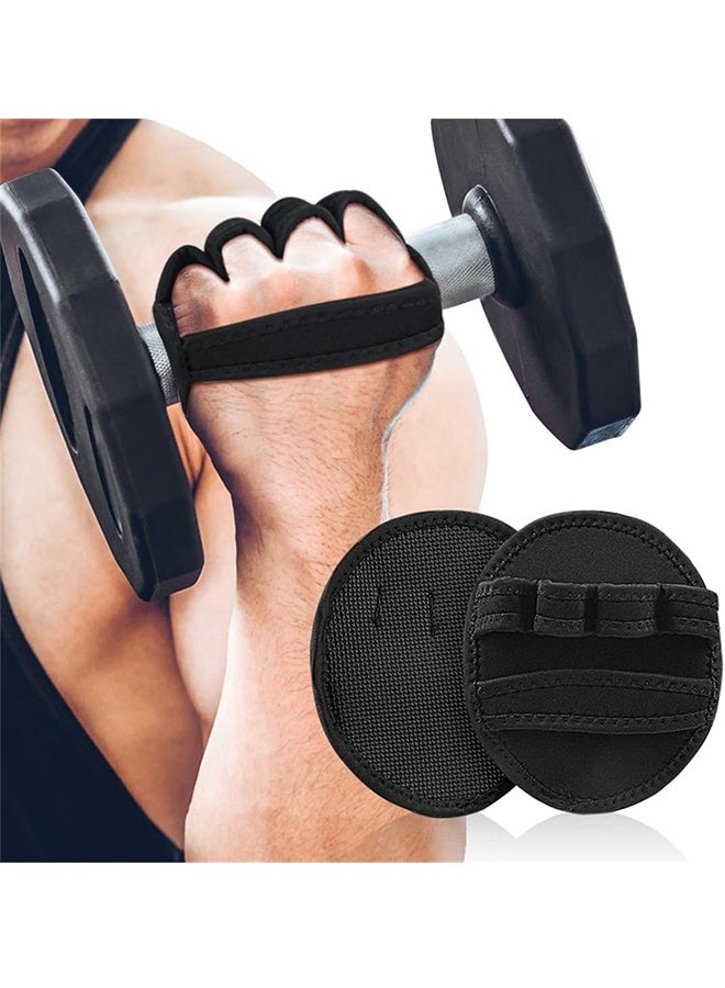 Generic Workout Gloves for Gym, Grip Power Pads Anti-Slip Fitness Gloves, Rubber Padding to Avoid Calluses, Suit for Weight Lifting & Pull-Ups, Black  - Image 1