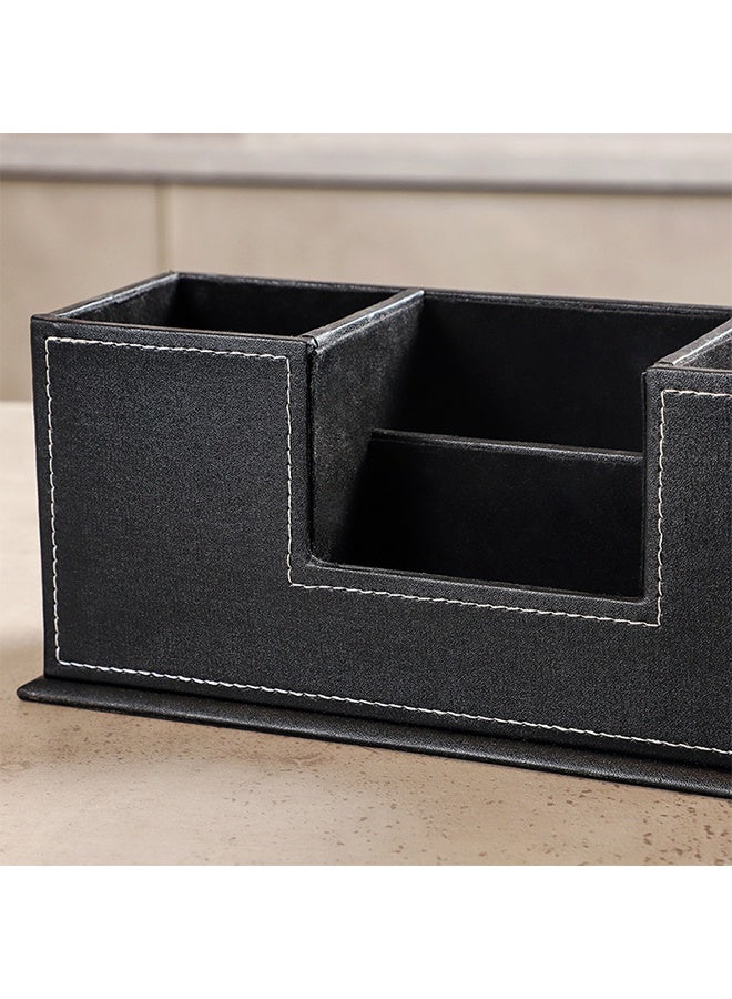 Leather Multifunctional Pen Holder Storage Box Desk Organizer Office Supplies Stationery Desktop Storage Box - Image 2