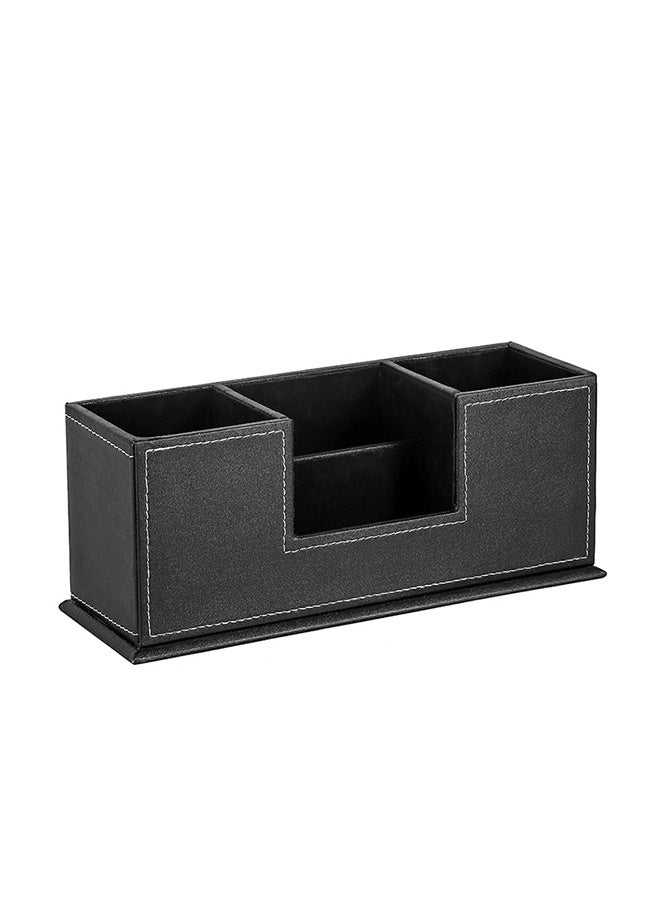 Leather Multifunctional Pen Holder Storage Box Desk Organizer Office Supplies Stationery Desktop Storage Box - Image 1