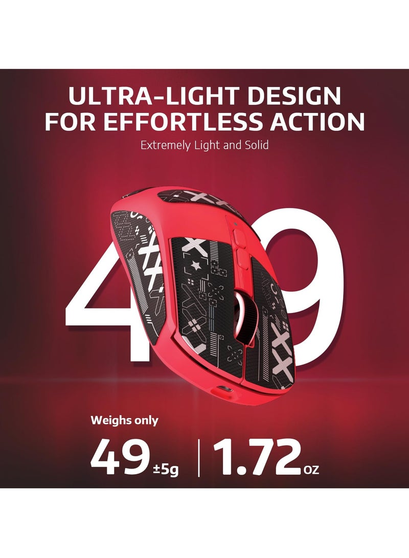 X6 Lightweight Wireless Gaming Mouse with RGB Backlight Charging Base,Tri-Mode Wired/2.4GHz/BT5.2,26K DPI, PAW3395 Optical Sensor,HUANO Switch,5programmable Buttons