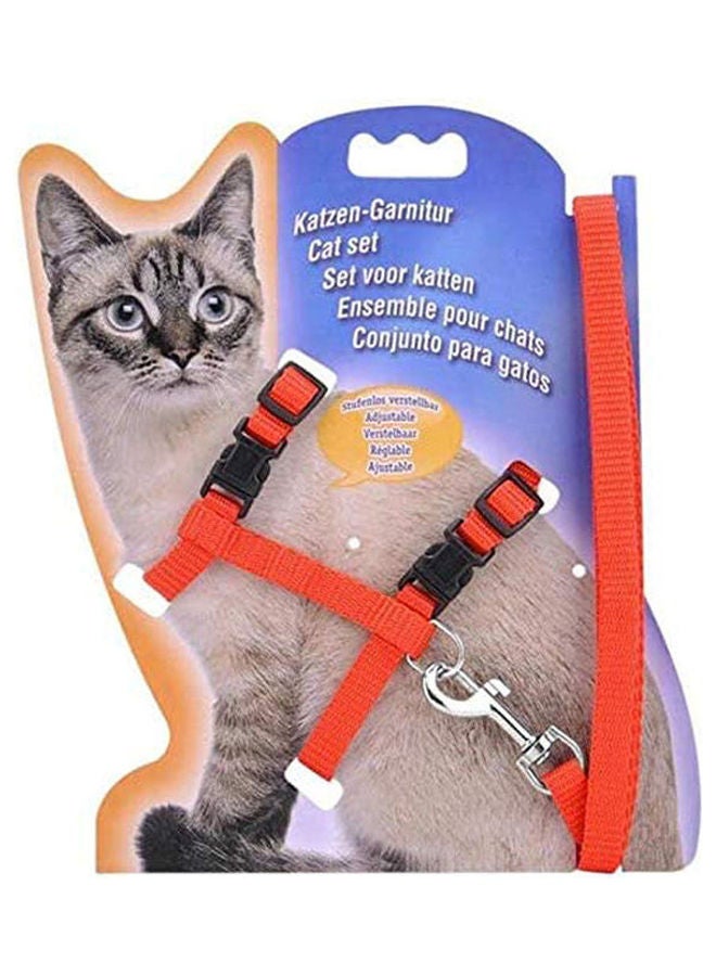 نيبمينينت Dog Cat Pet Control Harness And Leash Collar Rainbow Strap Vest Soft Chest Leashes Red 125cm