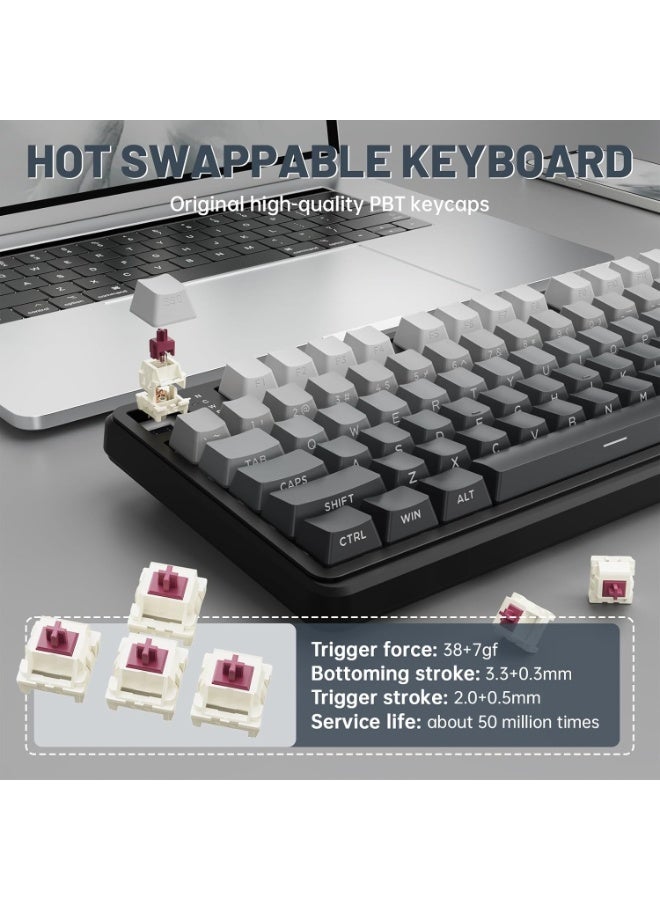 Attack Shark X98PRO Wireless Mechanical Keyboard,2.4GHz/USB-C/BT5.0 Gasket Hot Swappable Custom Keyboard,Side Printed PBT Keycaps Mechanical Gaming Keyboard for PC - Image 5