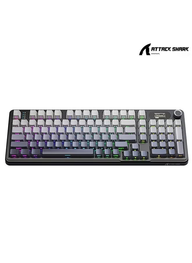 Attack Shark X98PRO Wireless Mechanical Keyboard,2.4GHz/USB-C/BT5.0 Gasket Hot Swappable Custom Keyboard,Side Printed PBT Keycaps Mechanical Gaming Keyboard for PC - Image 1