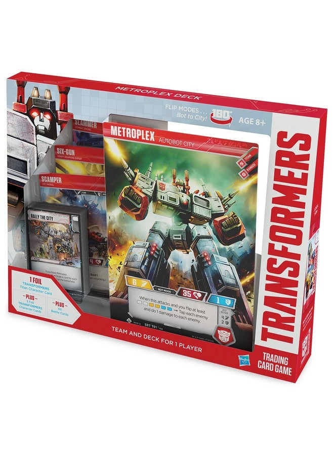TRANSFORMERS Transformers TCG Metroplex Deck | Foil Titan-Sized Character Card | 44 Cards Incl. Scamper, Six Gun, Slammer - Image 1