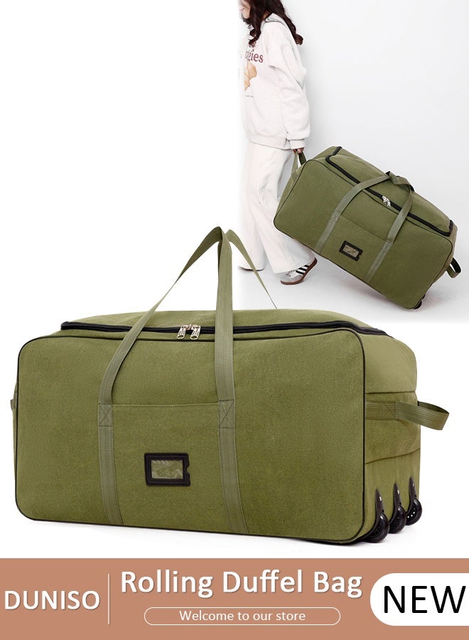 DUNISO Foldable Rolling Duffel Bag with 3 Wheels, Light Weight Travel Duffel bag with Large Loading Capacity, Inch Durable Travel Luggage Bag- Rugged, Collapsible Carry On Luggage Bag for Travel Camping Sports - Image 1