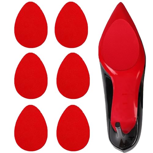 Ashoeserts Premium Silicone Red Bottom Shoe Sole Protectors for Christian Louboutin High Heels Soft Adhesive Non Slip Shoe Grips Pads Compatible with Louboutin ShoesRed 3 Pairs - Image 1