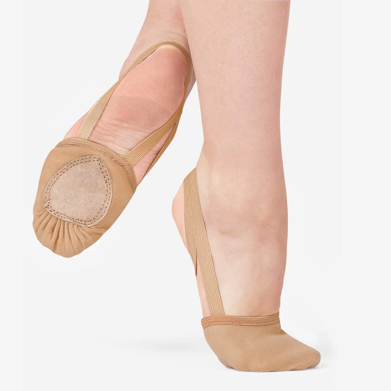 Stelle Half Soles Dance Shoes Women Men Canvas Lyrical Pirouette Ballet Shoes Turners Dance Shoes for Contemporary (Sand,3/4) - Image 2