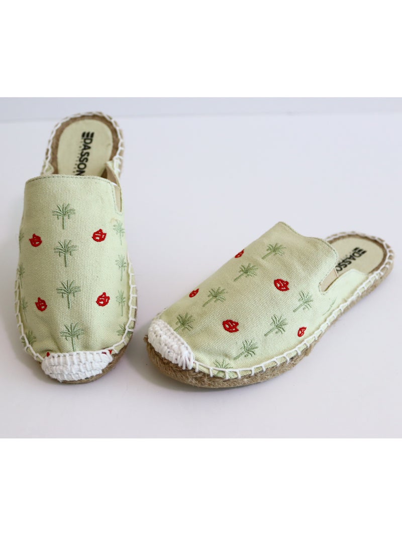 Dasson Embroidered Palm ParadiseEspadrille (Peppermint)  - Image 2