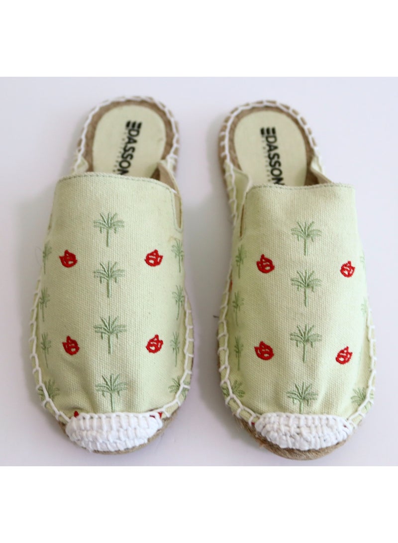 Dasson Embroidered Palm ParadiseEspadrille (Peppermint)  - Image 3