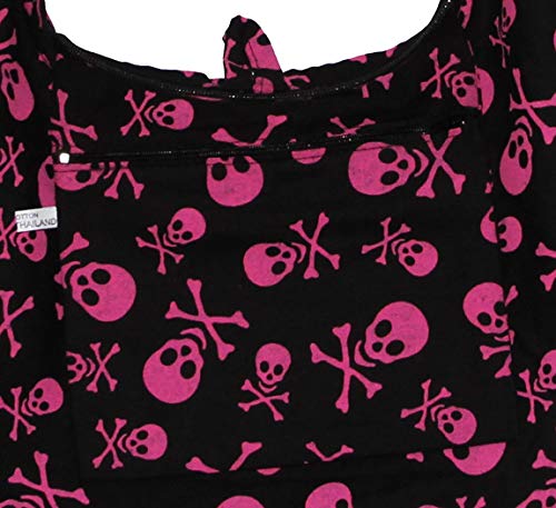 All Best Thing Skull Bohemian Boho Hobo Hippie Gothic Crossbody Bag Purse 33" Black (BlackBrightPink) - Image 2