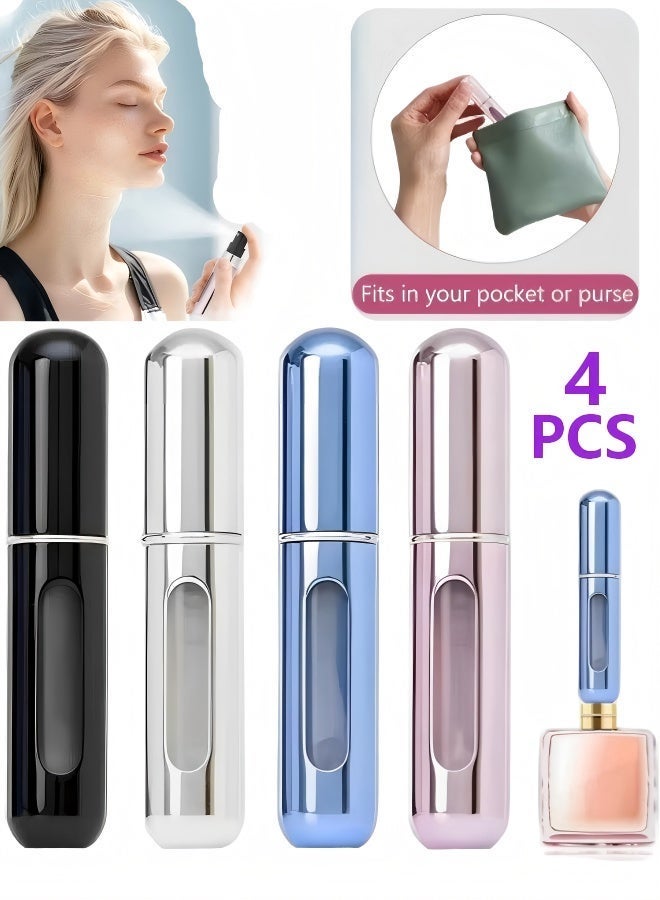 4-Piece Portable Mini Refillable Perfume Atomizer Bottle,Travel Sprayer Perfume Refill Bottle,Scent Pump Case, Small Perfume Spray Bottle,Refill Pump Case for Traveling and Outgoing,5 ml - Image 1