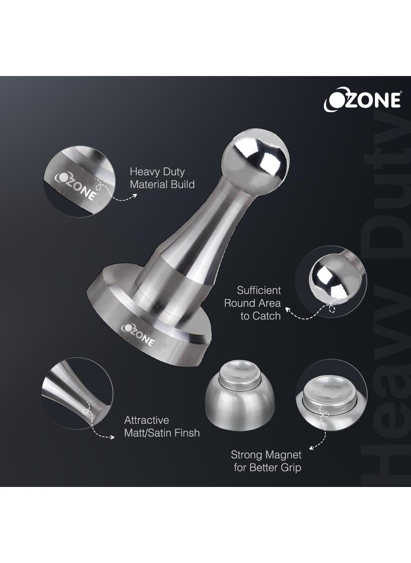 Ozone Ozone Wall Mounted Magnetic Door Stopper to Protect Wall and Door Stainless Steel Finish  - Image 2
