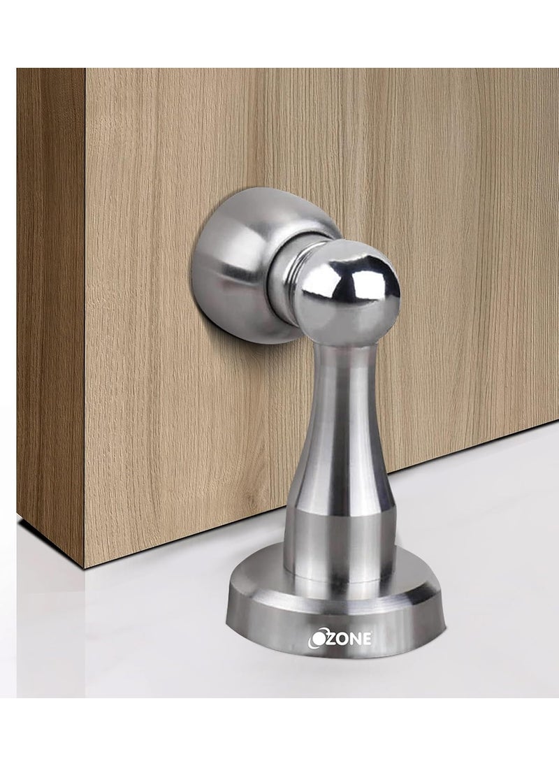 Ozone Ozone Wall Mounted Magnetic Door Stopper to Protect Wall and Door Stainless Steel Finish  - Image 1