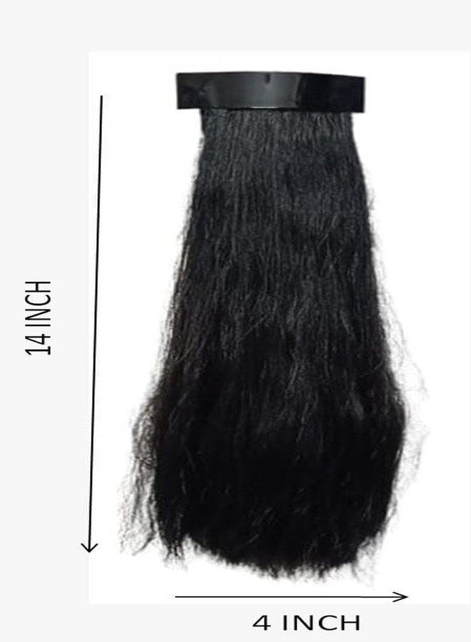 BEAUTY TOOL Hair/hair extension/hair wig/ponytail hair extension/Synthetic hair/hair wig woman(Small Straight black 12 CM) (Combo)(Pack of 2) - Image 3