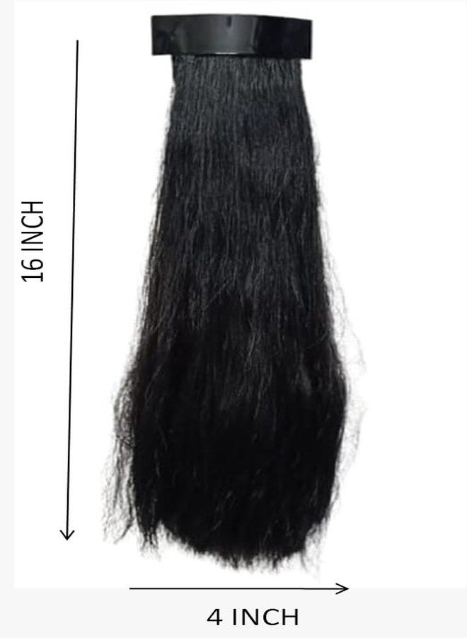 BEAUTY TOOL Hair/hair extension/hair wig/ponytail hair extension/Synthetic hair/hair wig woman(Small Straight black 12 CM) (Combo)(Pack of 2) - Image 2