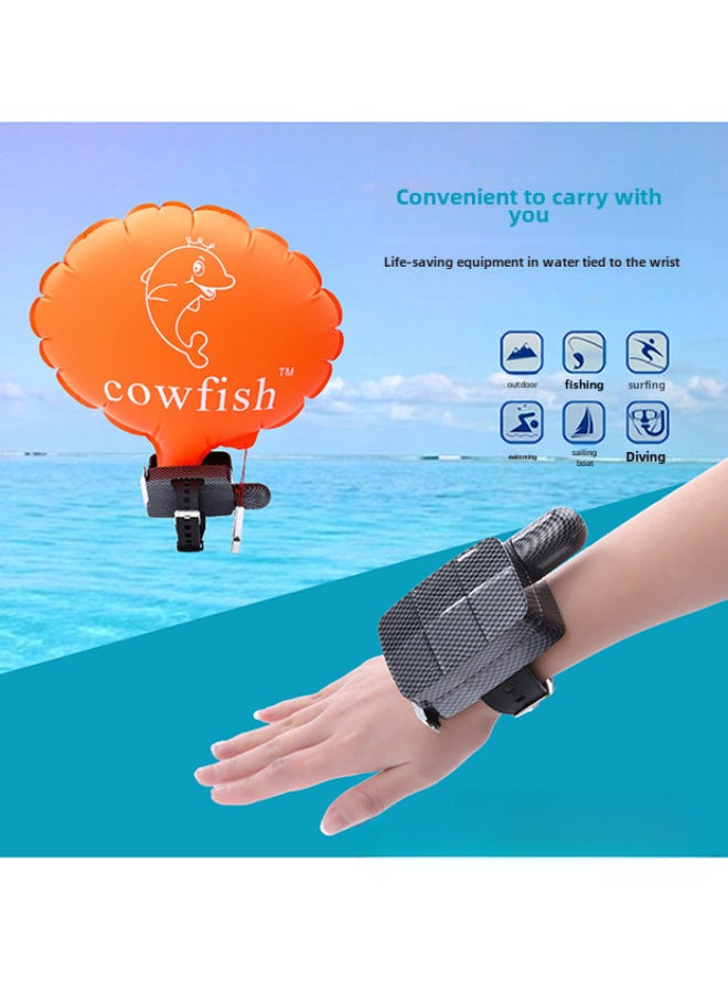 Generic Direct Supply Anti-drowning Rescue Bracelet Wristband Underwater Swimming Supplies Emergency Rescue Wrist Submersible Self-rescue-Color:Wrist Style With 2 Gas Cylinders  - Image 1