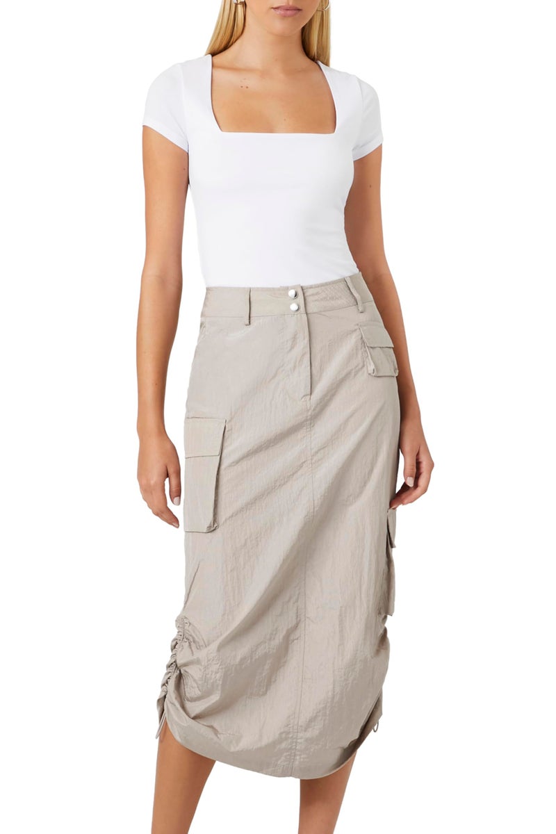 Forever 21 Cargo Midi Skirt Goat X-Small - Image 5