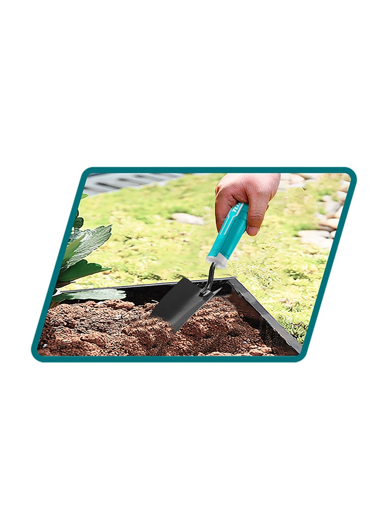 Total Garden Hand Trowel, Carbon Steel, 34cm Length, 8.5cm Width, Teal Handle - Image 4