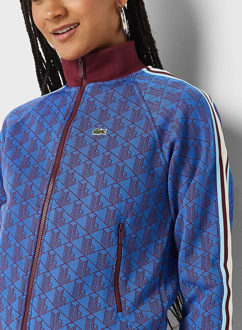 LACOSTE Logo Zip Through Sweatshirt