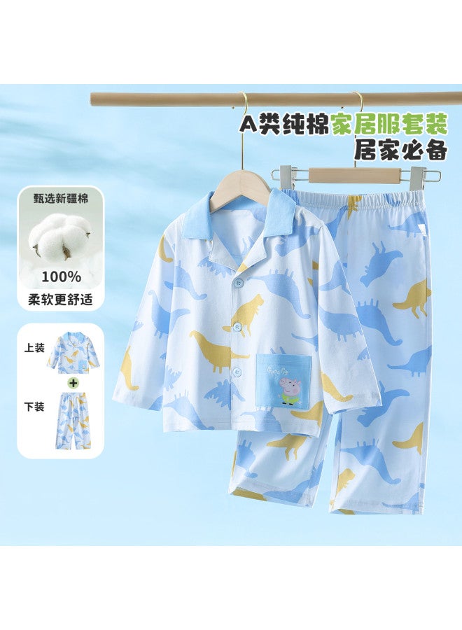 peppa Pig Spring Boys' Comfortable Skin-friendly Pajama Set For Kids - Image 2
