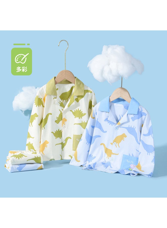 peppa Pig Spring Boys' Comfortable Skin-friendly Pajama Set For Kids - Image 3