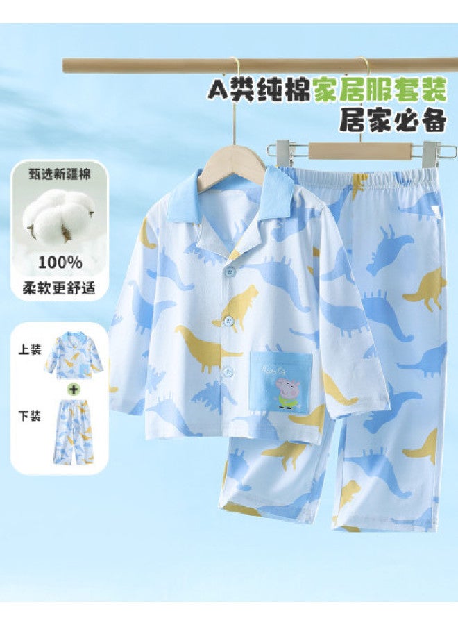 peppa Pig Spring Boys' Comfortable Skin-friendly Pajama Set For Kids - Image 1