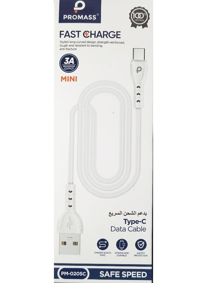 بروماس كابل شحن سريع من Promass Type-C - كابل بيانات USB-C بقدرة 3A، بطول 1 متر، مصنوع من مادة TPE المتينة - Image 4