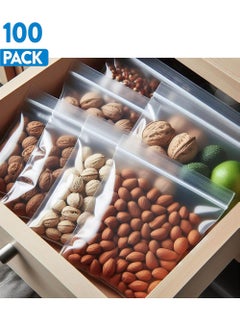 YOUGE 100-Piece Reusable Zip Lock Packaging Bags Clear 14x20cm  - Image 1