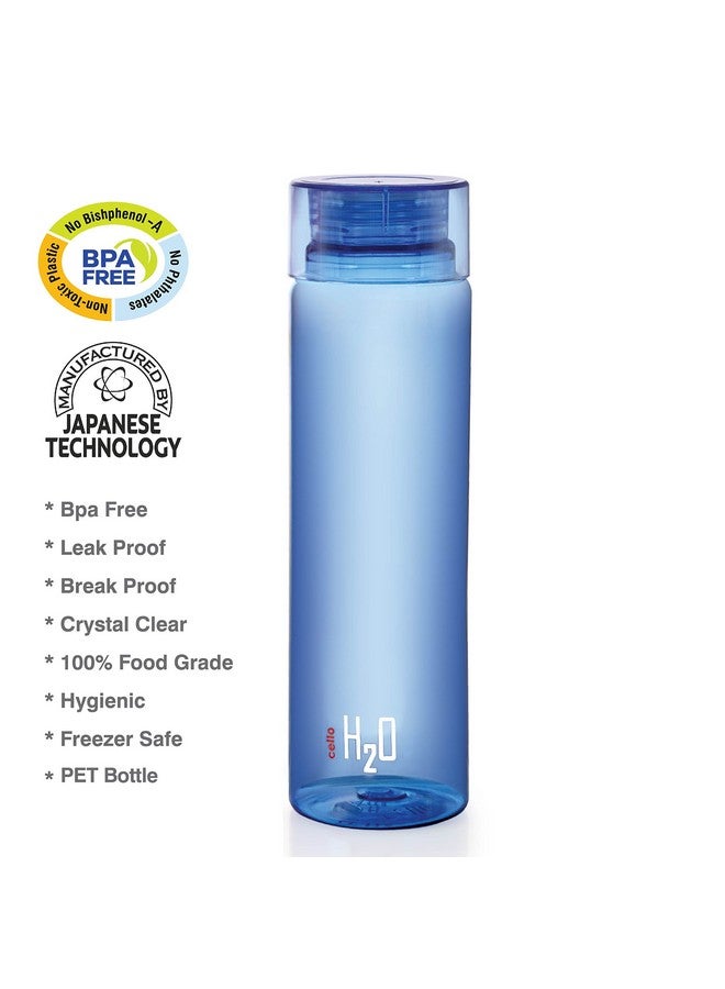 Cello Plastic Unbreakable Water Bottle (1 L, Blue) - Set of 3 - Image 3