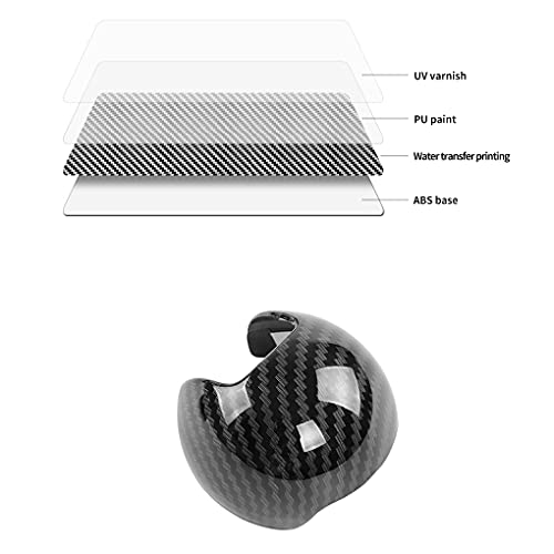 LDYFC Sport Style Gear Shift Knob Cover Sticker Head Trim for Au-di 2013 2014 2015 2016 2017 2018 2019 2020 Au-di A3 S3 (ABS with Carbon Fiber Pattern) - Image 2