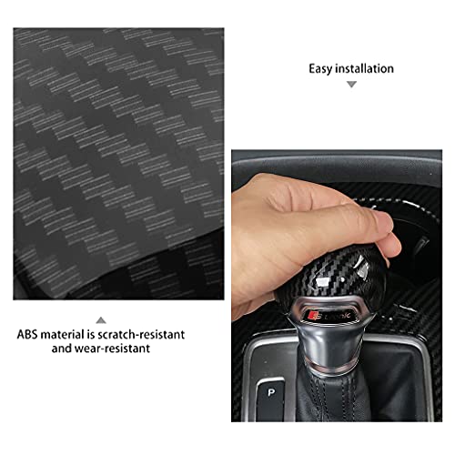 LDYFC Sport Style Gear Shift Knob Cover Sticker Head Trim for Au-di 2013 2014 2015 2016 2017 2018 2019 2020 Au-di A3 S3 (ABS with Carbon Fiber Pattern) - Image 3