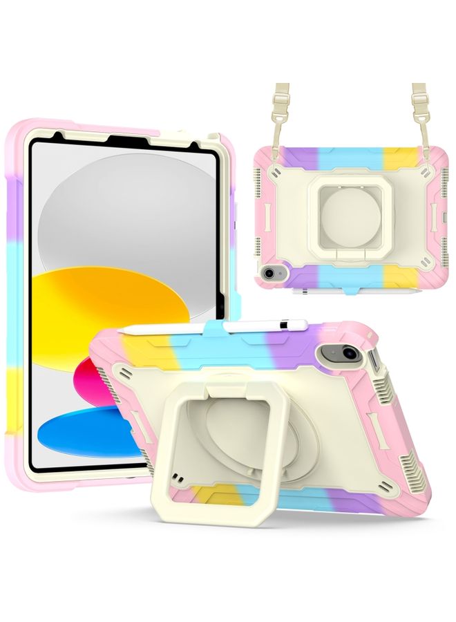 HuHa Case Cover For iPad 10th Gen 10.9 2022 Silicone + PC Bracelet Holder Tablet Case Bright Pink 