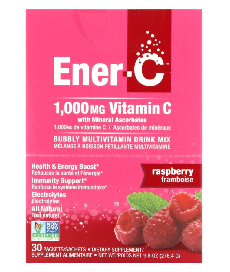 Vitamin C Multivitamin Drink Mix Raspberry 1000 mg 30 Packets 0.3 oz (9.28 g) Each