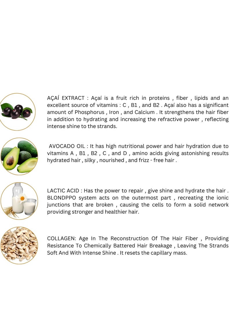 MASTERPRO PROFESSIONAL Brazilian Protein  Premium  Protein Hair Treatment Hair Straightening  with Coconut oil ,Aloe Vera ,Wheat Protein  & Collagen for All Hair Types Soft, Strong & Shine  Frizz Free  1L  - Image 4