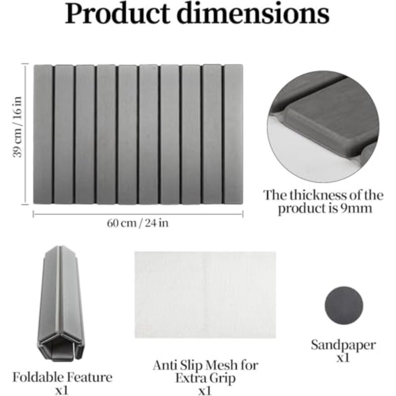 Stone Drying Mat for Kitchen Counter, 24" L ×16"(W) Dish Drying Mat, Fast Water-Absorbing, Environmentally Friendly Diatomite Mat - Image 5